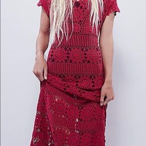 Free people fairytale crochet maxi dress NWOT